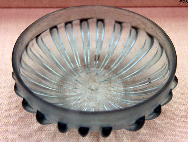 Roman ribbed glass bowl (1stC BCE - 1stC CE) at Detroit Institute of Arts. Detroit, MI.