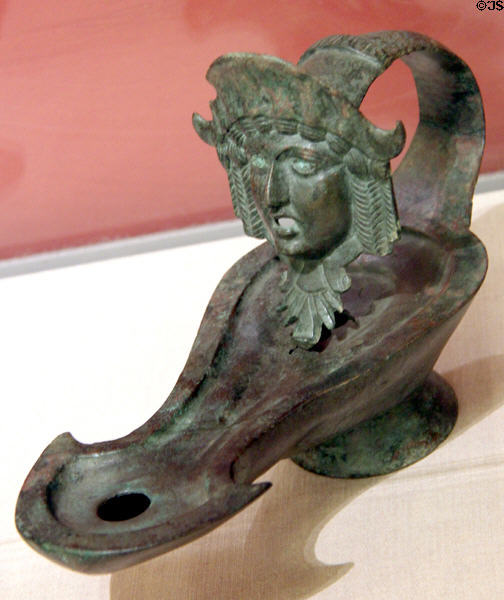 Roman bronze lamp (1st-2ndC) at Detroit Institute of Arts. Detroit, MI.