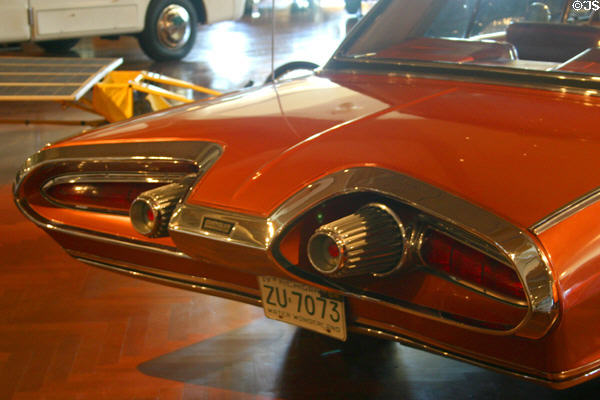 Rear end detail of Chrysler Turbine Car 1964 at Henry Ford Museum. Dearborn, MI.