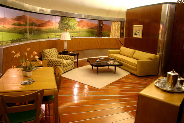 Living room of Dymaxion House at Henry Ford Museum. Dearborn, MI.