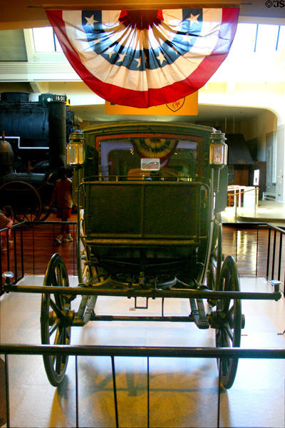 Front view of Teddy Roosevelt's horse-drawn Brougham at Henry Ford Museum. Dearborn, MI.