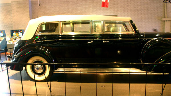F.D. Roosevelt 1939 armored Lincoln Limousine transported to wartime meetings at Yalta, Teheran, Casablanca & Malta at Henry Ford Museum. Dearborn, MI.