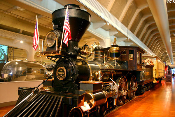 Rogers Locomotive Works 4-4-0 wood-burning locomotive (1858) at Henry Ford Museum. Dearborn, MI.