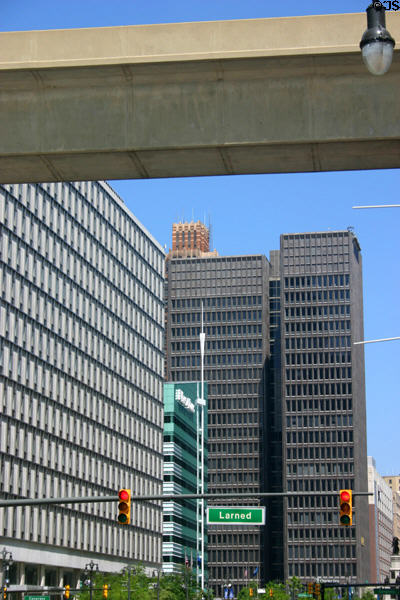Looking up Woodward Ave. Detroit, MI.