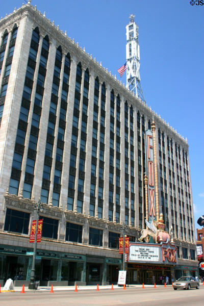 Fox Theatre Building (1928) (10 floors) (2211 Woodward Ave.). Detroit, MI. Architect: Charles Howard Crane. On National Register.