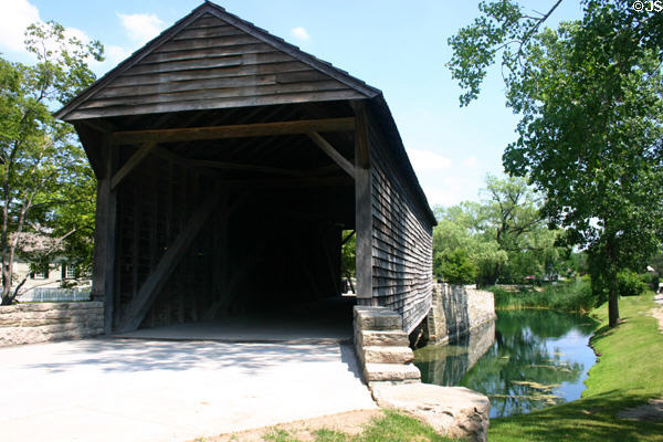 Ackley Covered Bridge (1932) which originally crossed Wheeling Creek, moved from West Finley, PA to Greenfield Village. Dearborn, MI.