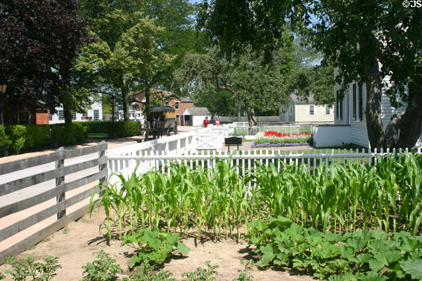 Village gardens along Ford Road in Greenfield Village. Dearborn, MI.