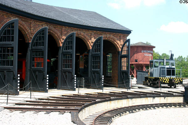 Detroit, Toledo & Milwaukee Roundhouse modeled after heritage rail facility at Greenfield Village. Dearborn, MI.