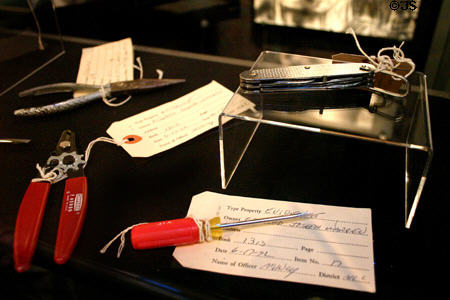 Tools used in 1972 Watergate break-in in Gerald R. Ford Presidential Museum. Grand Rapids, MI.