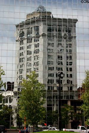 McKay Tower reflected in highrise. Grand Rapids, MI.
