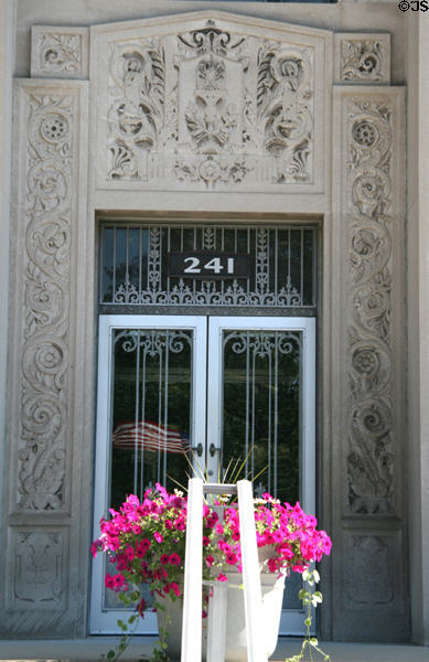 Entrance doors of Kalamazoo City Hall. Kalamazoo, MI.