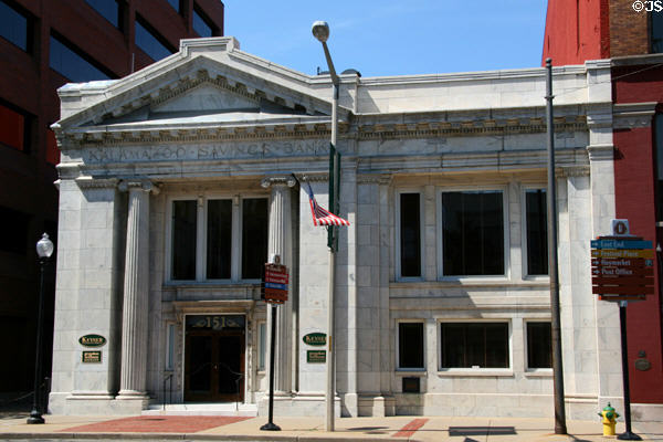 Kalamazoo Savings Bank (151 E. Michigan Ave.). Kalamazoo, MI. Style: Neoclassical.