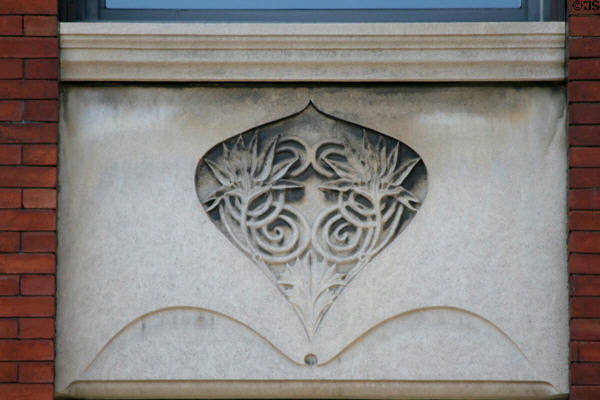 Relief detail on Adler & Sullivan's Desenberg Block (251 E. Michigan Ave.). Kalamazoo, MI.