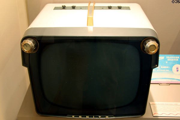 Zenith Portable Television (1958) with first cable reception capability at Kalamazoo Valley Museum. Kalamazoo, MI.