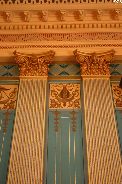Columns of Senate chamber of Michigan State Capitol. Lansing, MI.