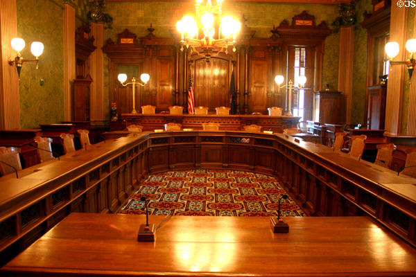 Supreme Court chamber of Michigan State Capitol. Lansing, MI.