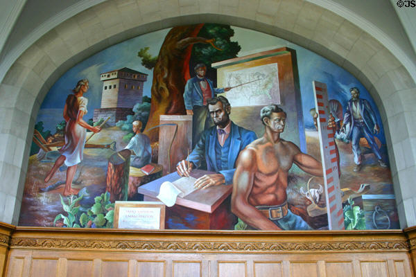 Emancipation proclamation mural (1943) by Charles Pollock in Auditorium at Michigan State University. East Lansing, MI.
