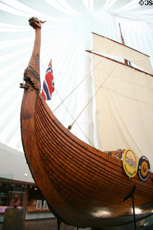 Viking ship replica at Heritage Hjemkomst Interpretive Center. Moorhead, MN.