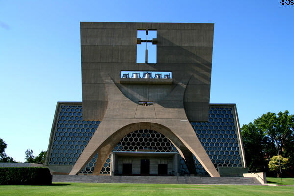 St John's Abbey Church (1961) at St. John's University. Collegeville, MN. Architect: Marcel Breuer.