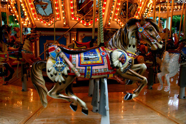 Indian pony on carousel in Mall of America. Minneapolis, MN.