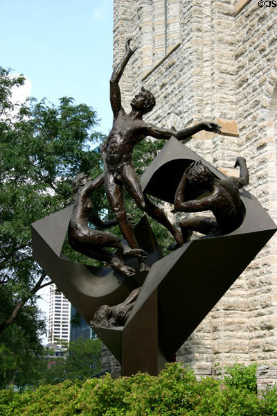 Liberty statue (1977) by Paul T. Granlund & Westminster Presbyterian Church on Nicollet Mall. Minneapolis, MN.