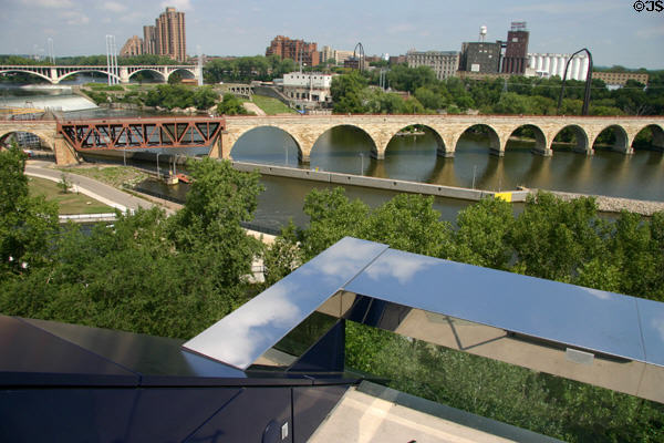 St Anthony Falls Historic District from Guthrie Theater observation deck. Minneapolis, MN.