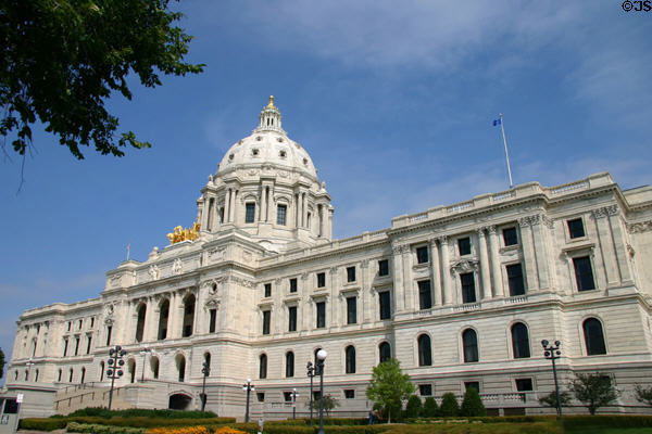 Minnesota State Capitol (1893-1905). St. Paul, MN. Style: Renaissance Revival. Architect: Cass Gilbert. On National Register.