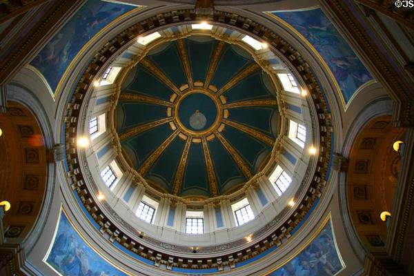Interior of dome at Minnesota State Capitol. St. Paul, MN.