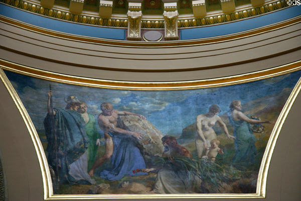 Section on agriculture of Rotunda mural 