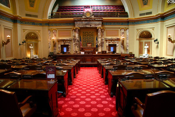 Senate chamber in Minnesota State Capitol. St. Paul, MN.