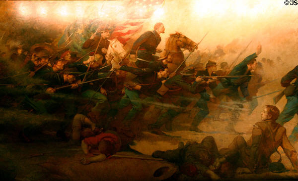 Fifth Minnesota at Corinth in 1862 painting (1912) by Edwin Blashfield in Governor's Reception Room of Minnesota State Capitol. St. Paul, MN.