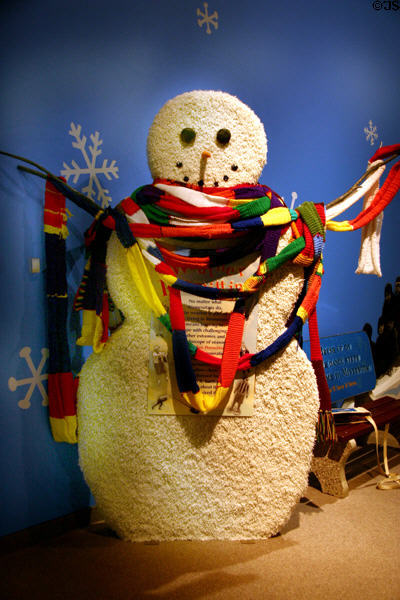Winter Carnival snowman & scarves at Minnesota History Center. St. Paul, MN.