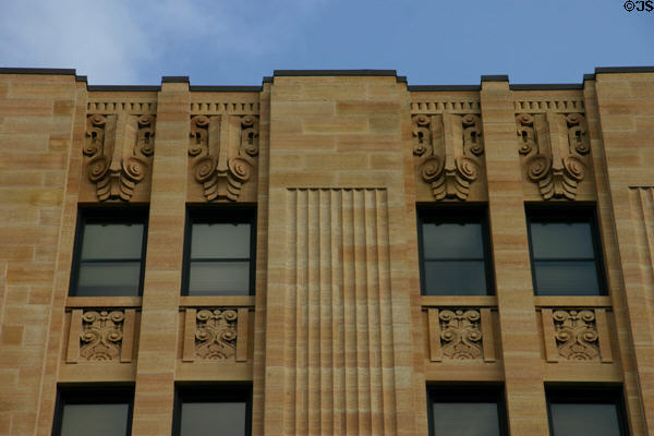 Upper story decoration of Qwest Building. St. Paul, MN.