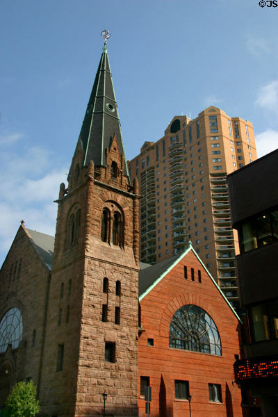 Central Presbyterian Church (1890) (46m 150ft) (500 Cedar St.). St. Paul, MN. Style: Romanesque Revival. Architect: Warren H. Hayes. On National Register.
