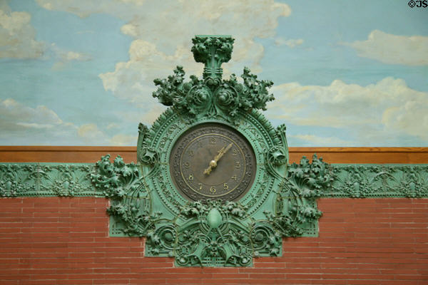Interior clock of National Farmer's Bank. Owatonna, MN.