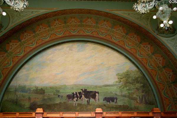 Mural with cows in National Farmer's Bank. Owatonna, MN.