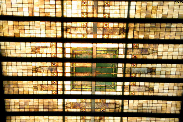 Stained glass skylight of National Farmer's Bank. Owatonna, MN.