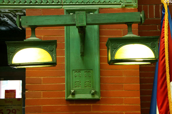 Wall lamps of National Farmer's Bank. Owatonna, MN.