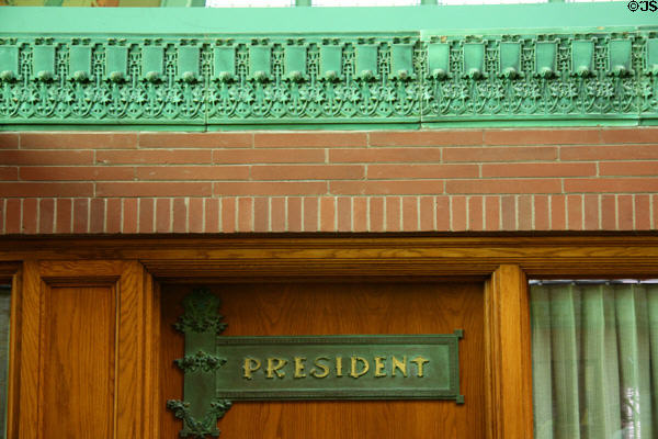 President's door sign in National Farmer's Bank. Owatonna, MN.