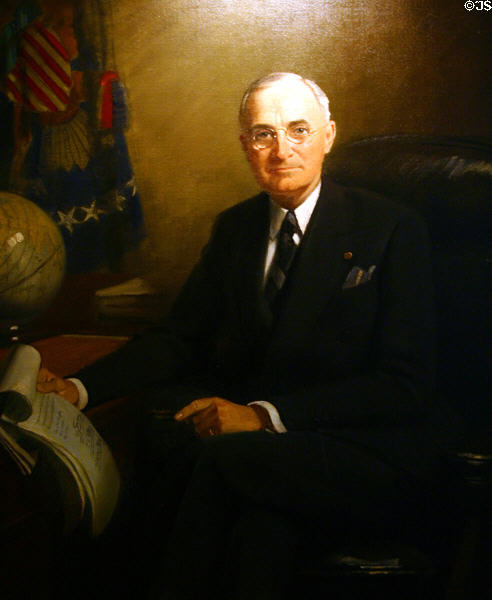 Portrait of Harry S. Truman (1946) by Frank O. Salisbury at Presidential Museum. Independence, MO.