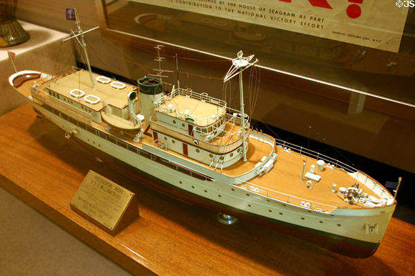 Model of Presidential yacht U.S.S. Williamsburg (1931) at Truman Museum. Independence, MO.