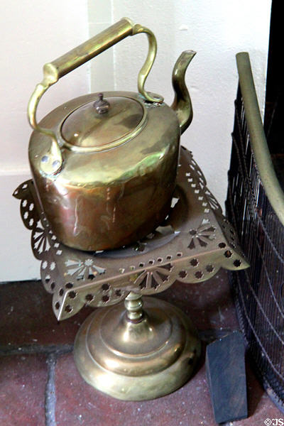 Copper kettle on stand in parlor at General Daniel Bissell House. St. Louis, MO.
