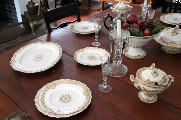 Table setting in dining room at General Daniel Bissell House. St. Louis, MO.