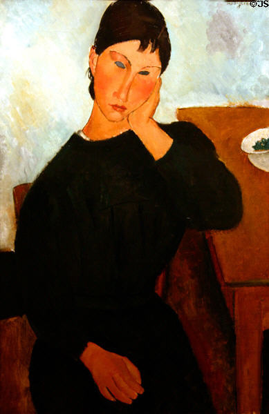 Elvira Resting at a Table (1919) by Amedeo Modigliani at St. Louis Art Museum. St Louis, MO.
