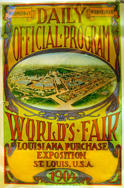 Official program for Louisiana Purchase Exposition (1904) at Missouri History Museum. St Louis, MO.