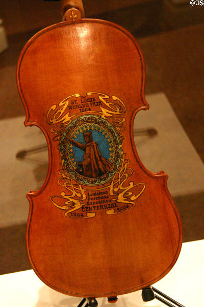 Commemorative violin (2004) made for Centennial of St Louis World's Fair at Missouri History Museum. St Louis, MO.