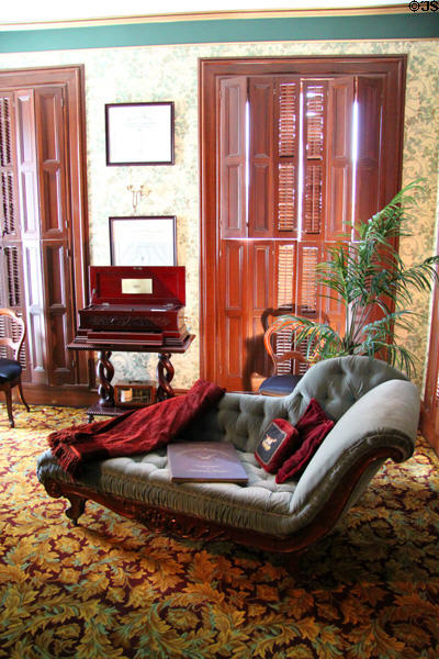 Chaise longue in library at Campbell House Museum. St. Louis, MO.