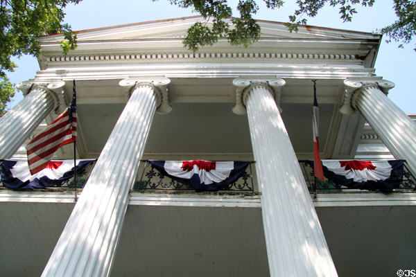 Porch & Greek columns of Chatillon-DeMenil Mansion house museum. St. Louis, MO.