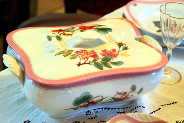 Haviland china (c1845) covered serving dish which belonged to DeMenils at Chatillon-DeMenil Mansion. St. Louis, MO.