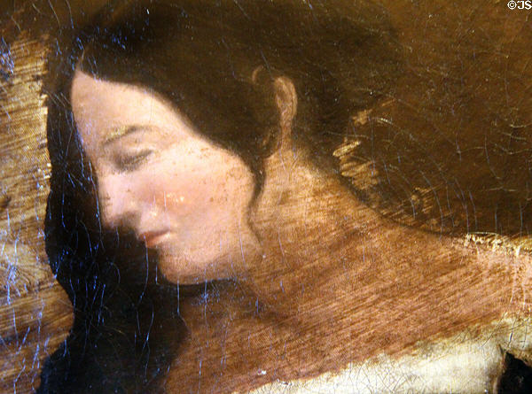 Bear Robe wife of Henri Chatillon painting detail (1847) at Chatillon-DeMenil Mansion. St. Louis, MO.